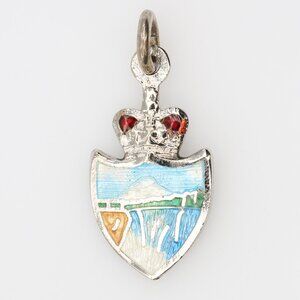 Vintage Niagara Falls Enamel Charm Sterling Silver BMCO Scenic Travel Souvenir
